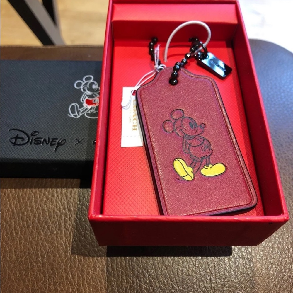 Coach Red Mickey mouse Hangtag